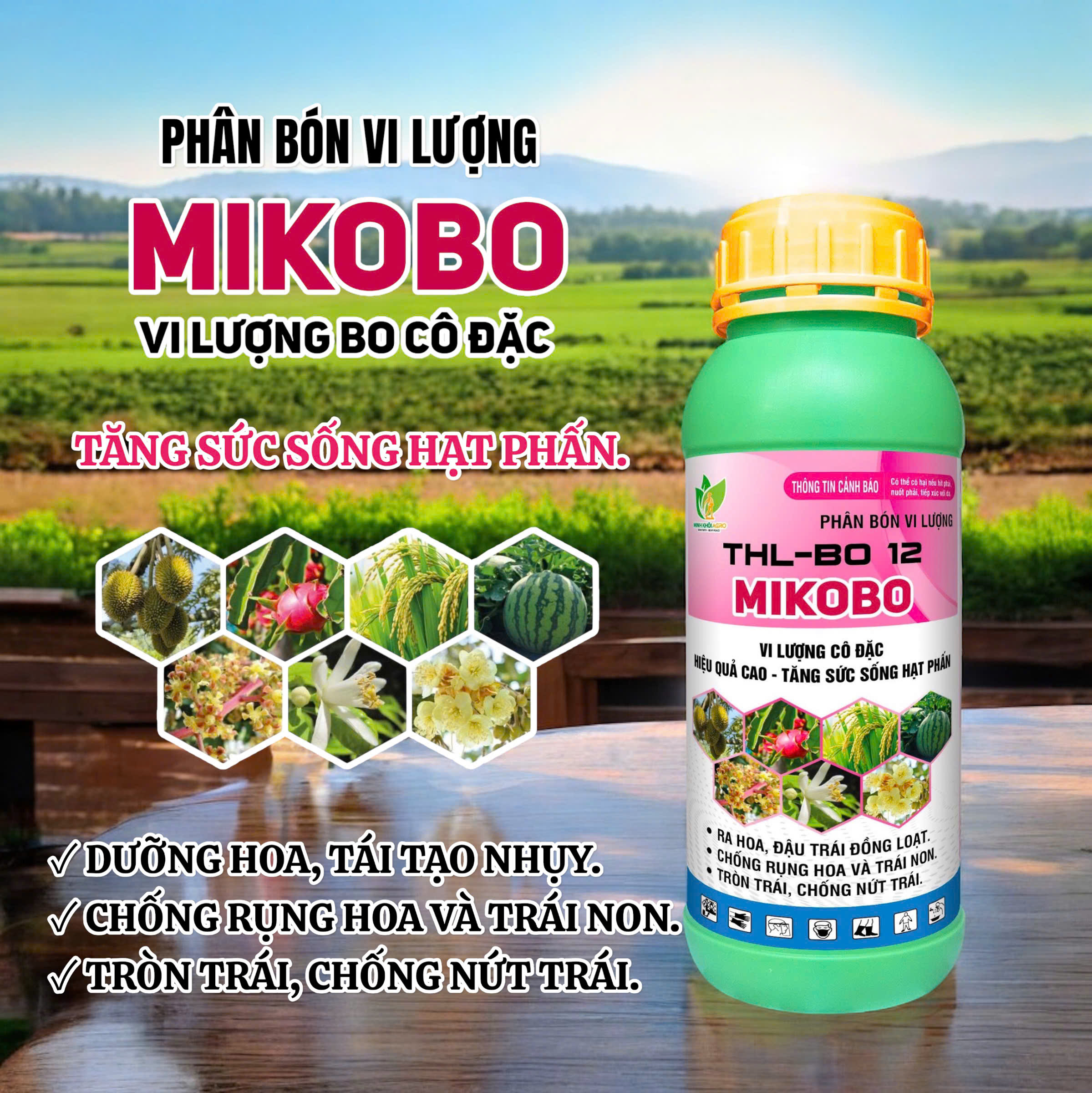 Phân bón vi lượng MIKOBO THL-Bo 12 - Chai 500ml